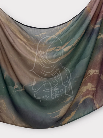 Printed Modal Rayon - Echoes in Green Clay