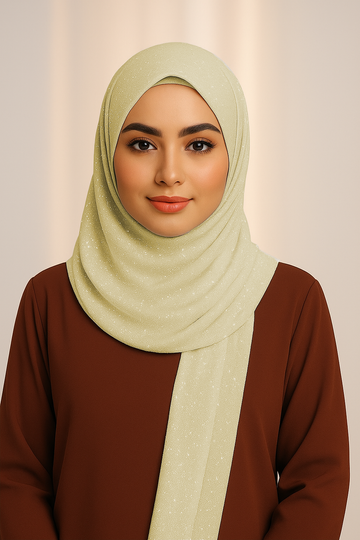 Georgette Glitter - Beige