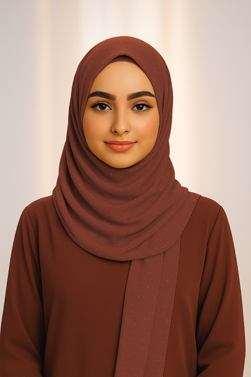 Georgette Glitter - Burgundy