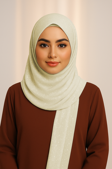 Georgette Glitter - Camel Beige