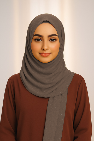 Georgette Glitter - Dark Chocloate