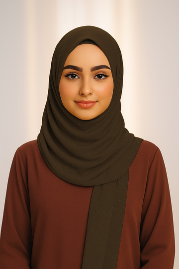 Georgette Glitter - Deep Espresso Brown