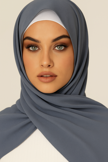 Plain Georgette - Denim Grey