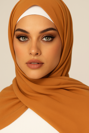 Plain Georgette - Golden Brown