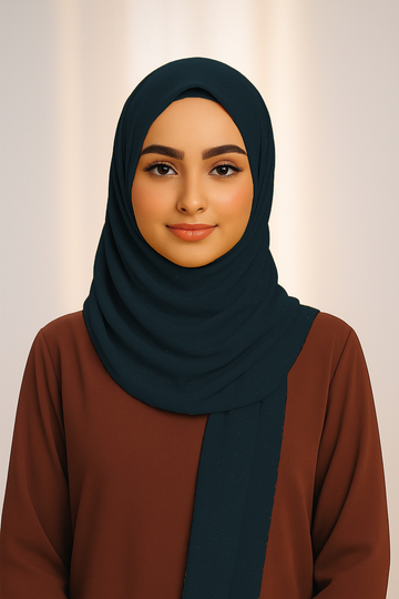 Georgette Glitter - Navy Blue