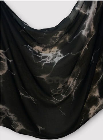 Printed Modal - Black Whispers