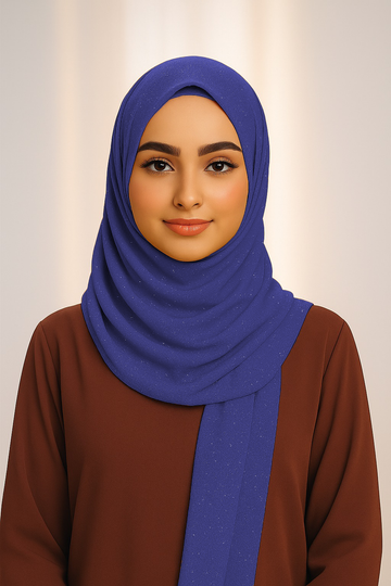 Georgette Glitter - Royal Blue