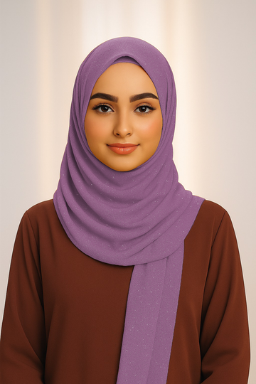 Georgette Glitter - Soft Purple