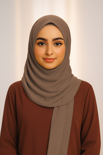 Georgette Glitter - Brown