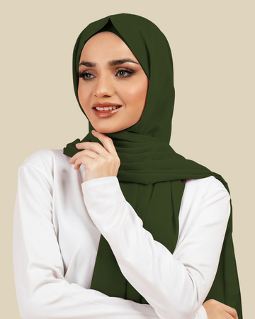 Plain Georgette - Army