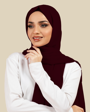 Plain Georgette - Burgendy