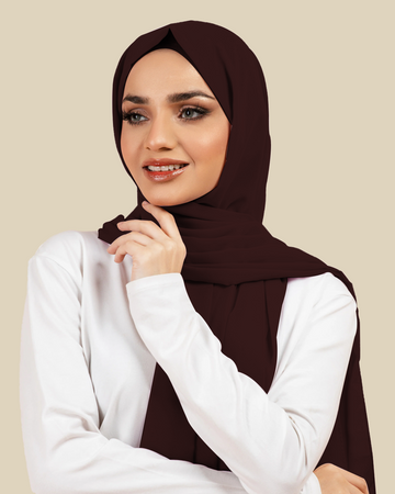 Plain Georgette - Dark Choco