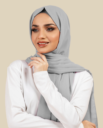 Plain Georgette - Light Silver