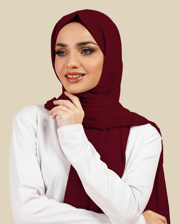 Plain Georgette - Maroon