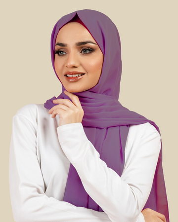 Plain Georgette - Purple