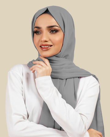 Plain Georgette - Silver