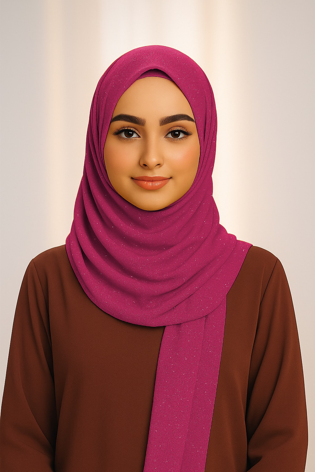 Georgette Glitter - Bright Red