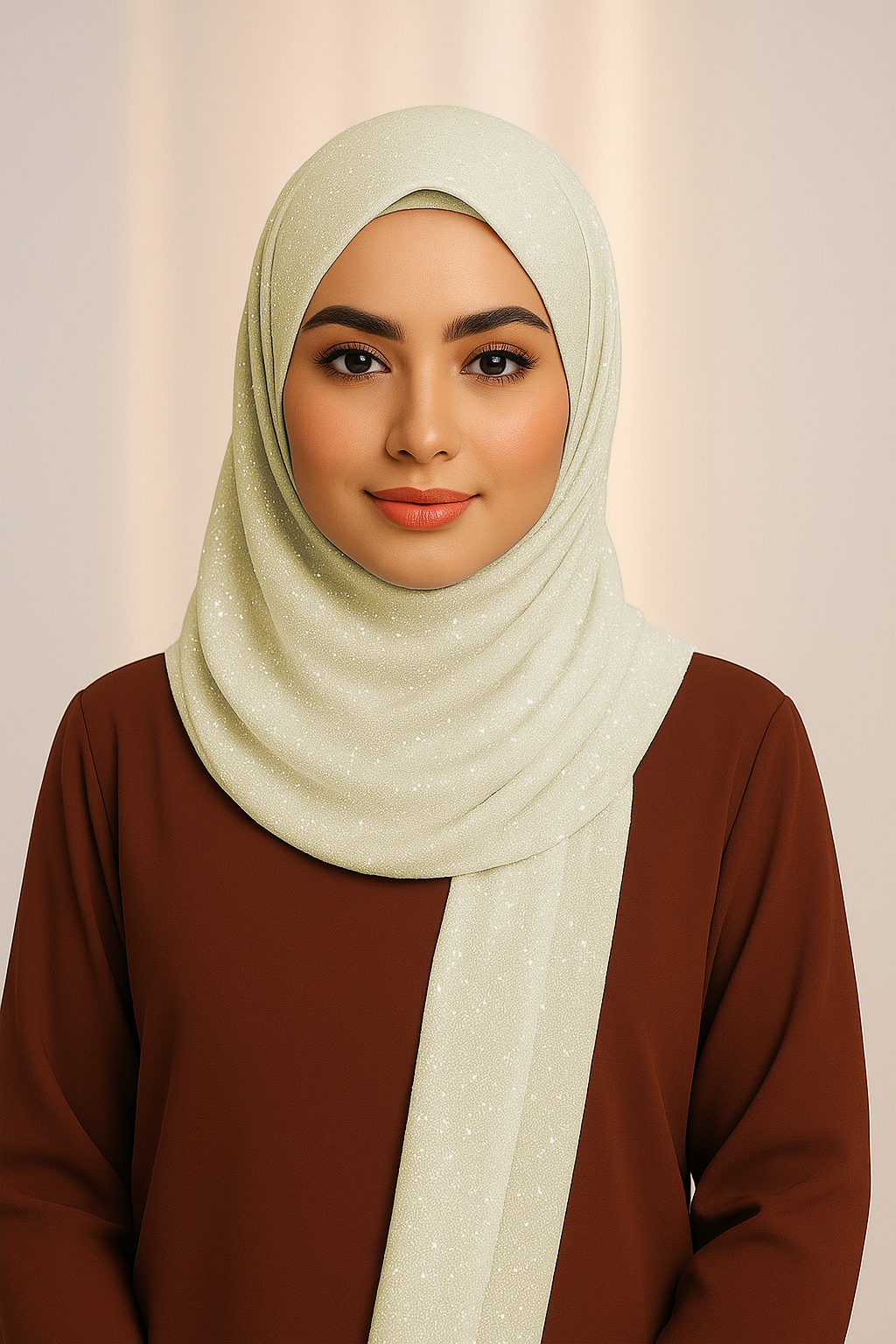 Georgette Glitter - Camel Beige