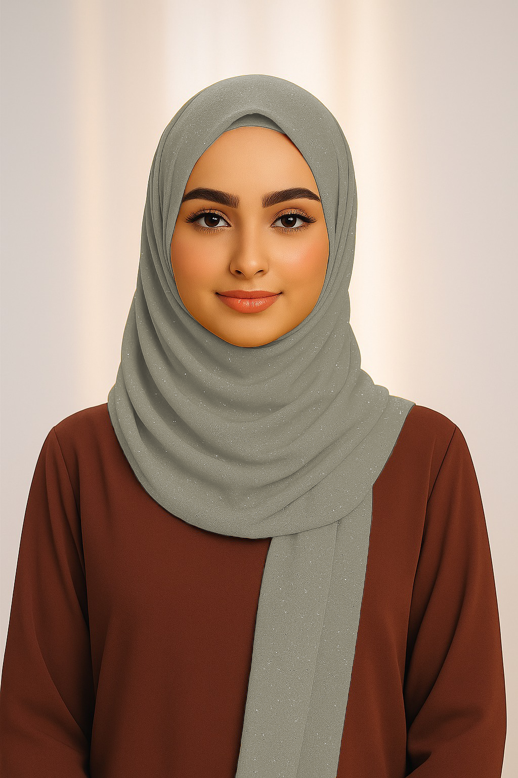 Georgette Glitter - Cool Grey