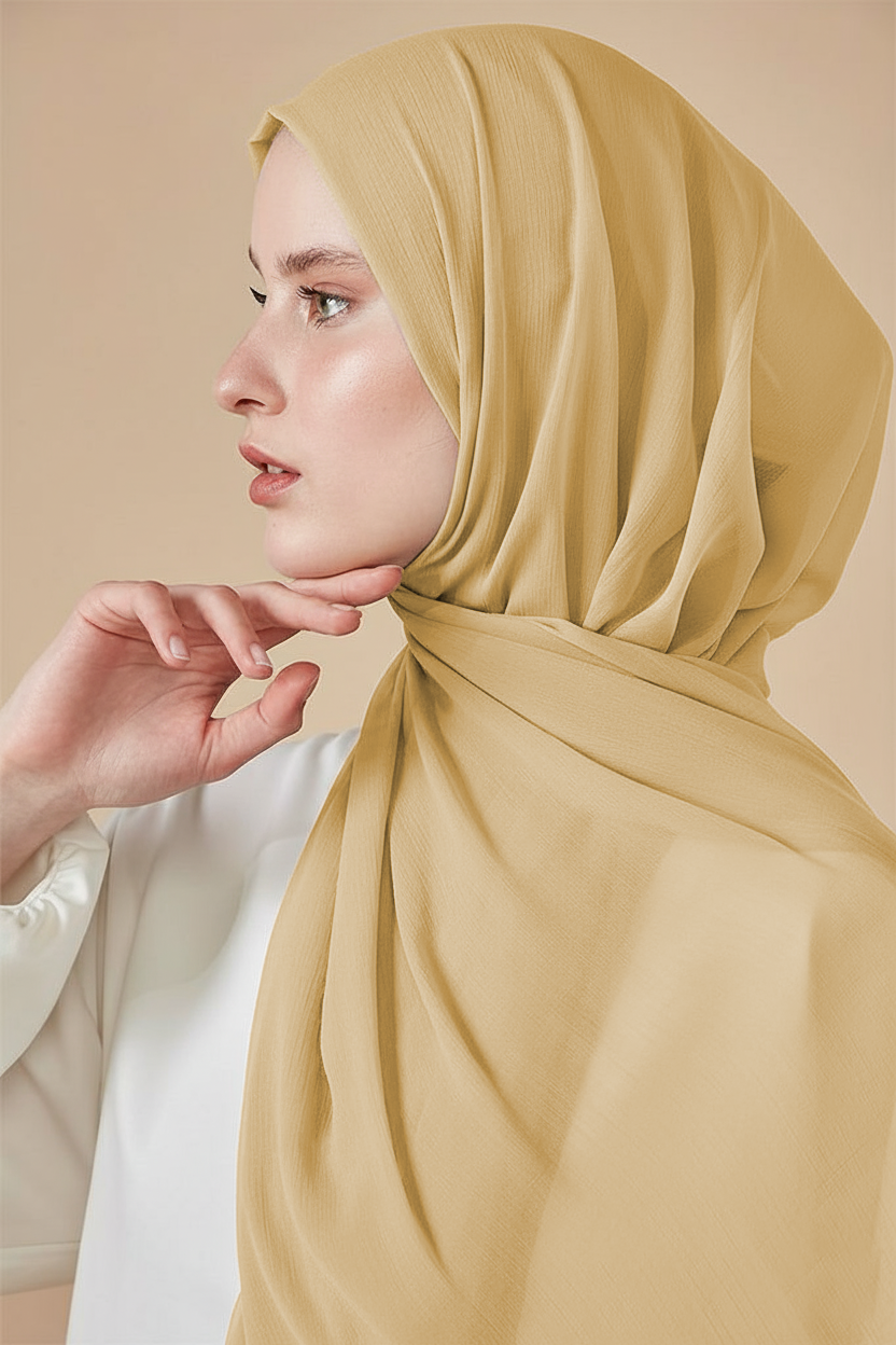 Metallic Chiffon Honey Gold