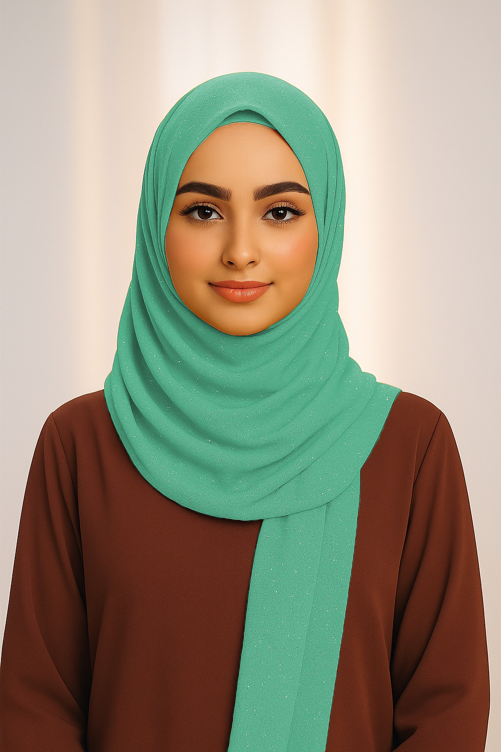 Georgette Glitter - Mint Green