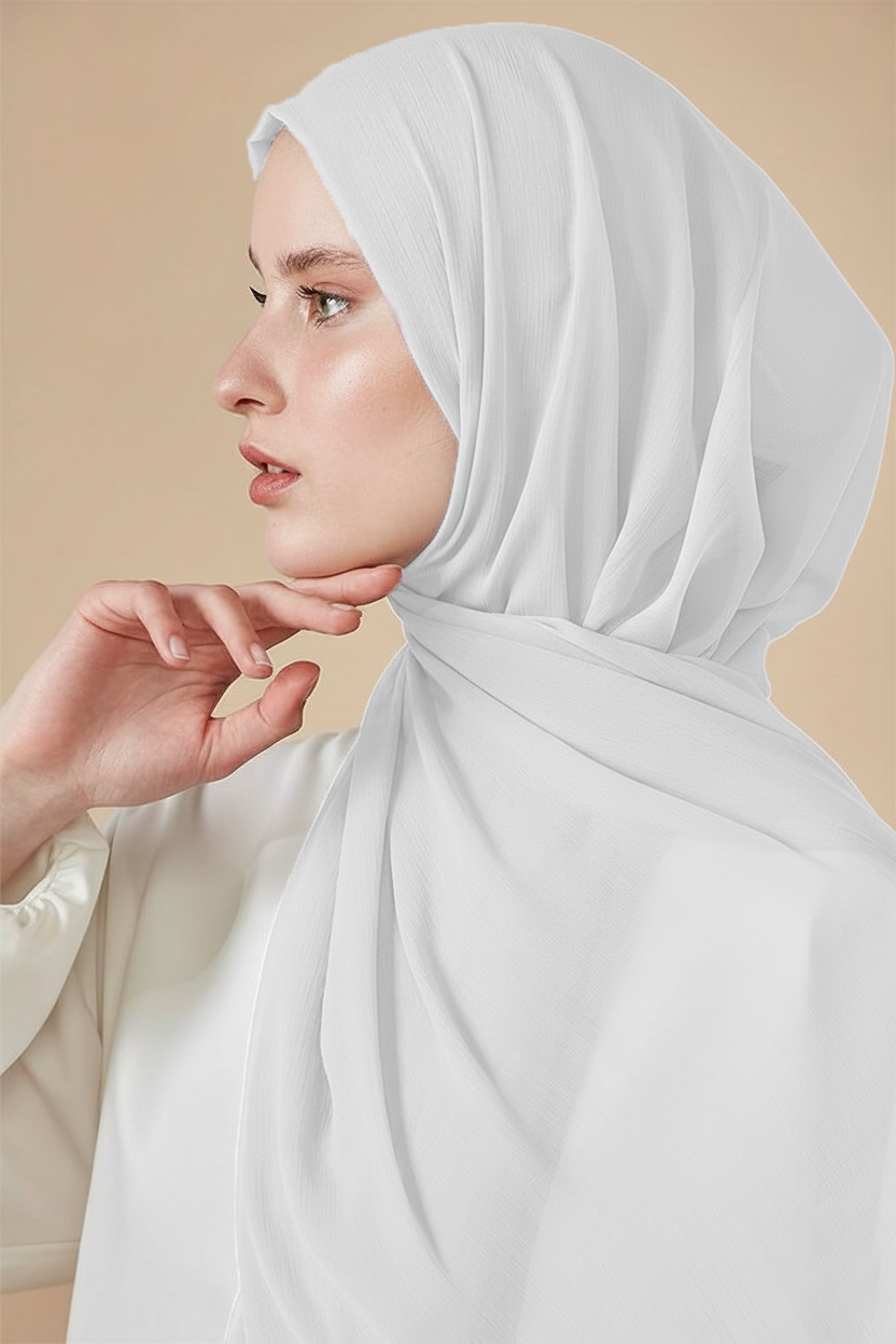 Metallic ChiffonPure White