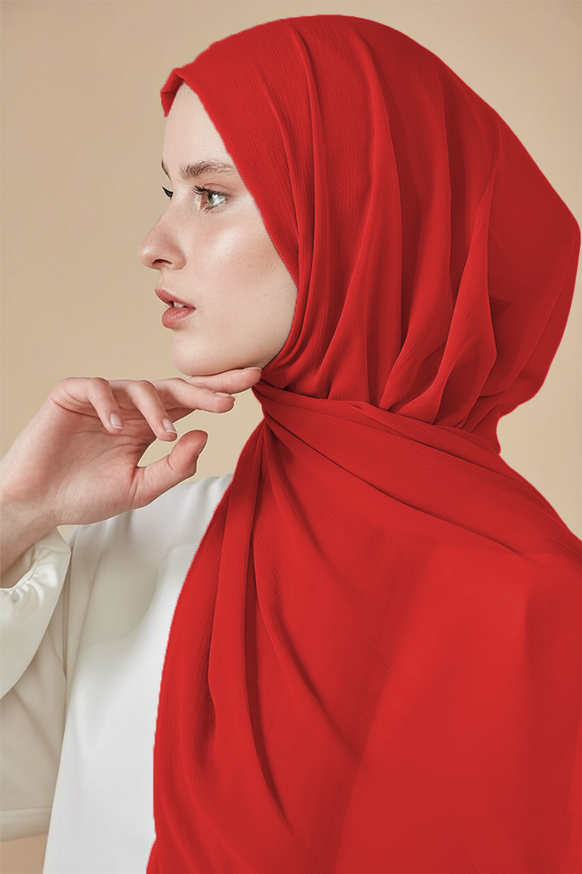 Metallic Chiffon Ruby