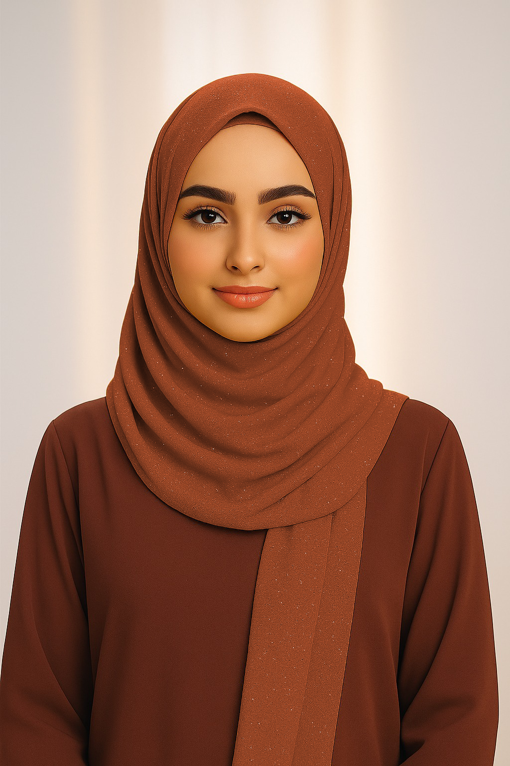 Georgette Glitter - Rust Orange Fabric