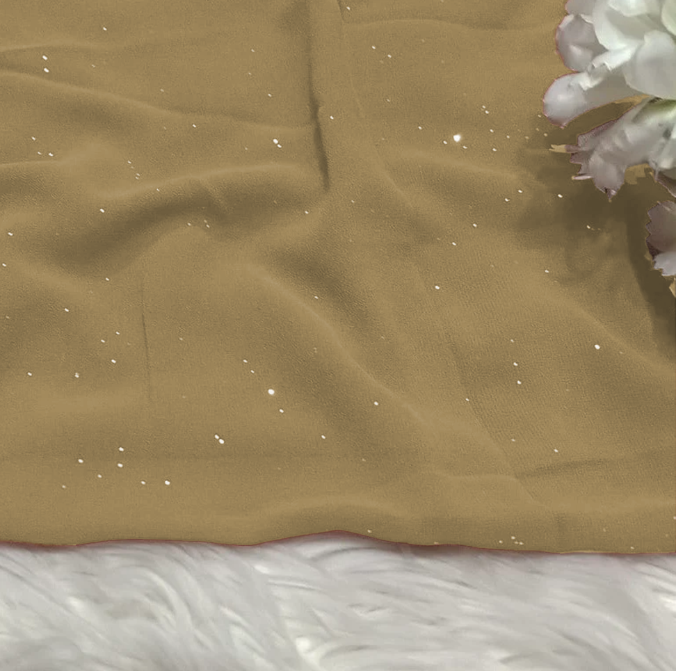 Georgette Glitter - Warm Brown