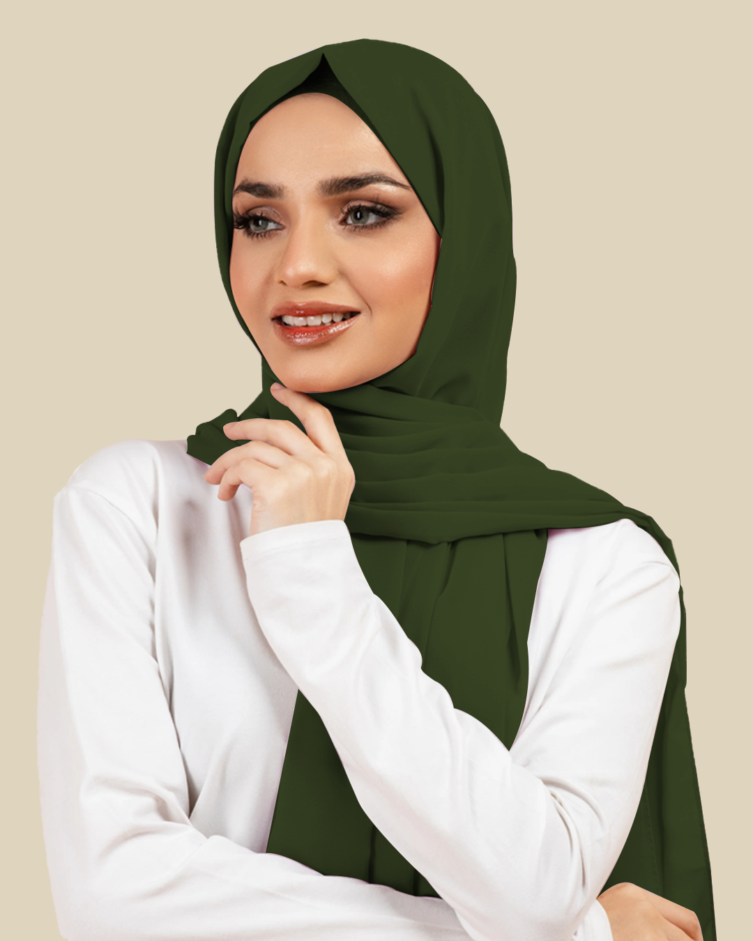 Plain Georgette - Army