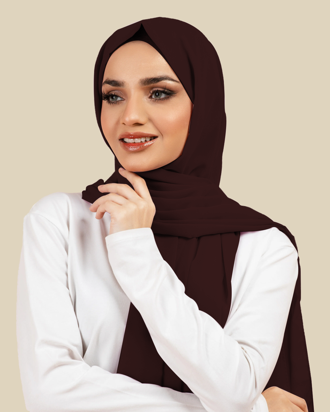 Plain Georgette - Dark Choco