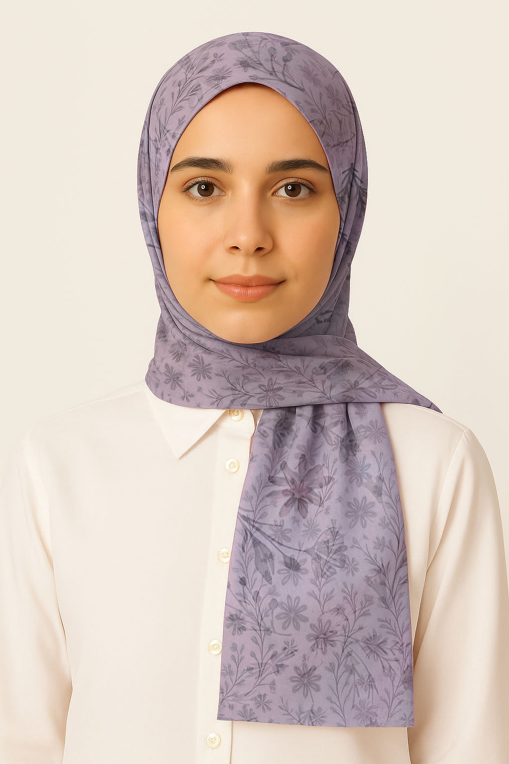 Floral Lawn hijab - Lilac Bloom