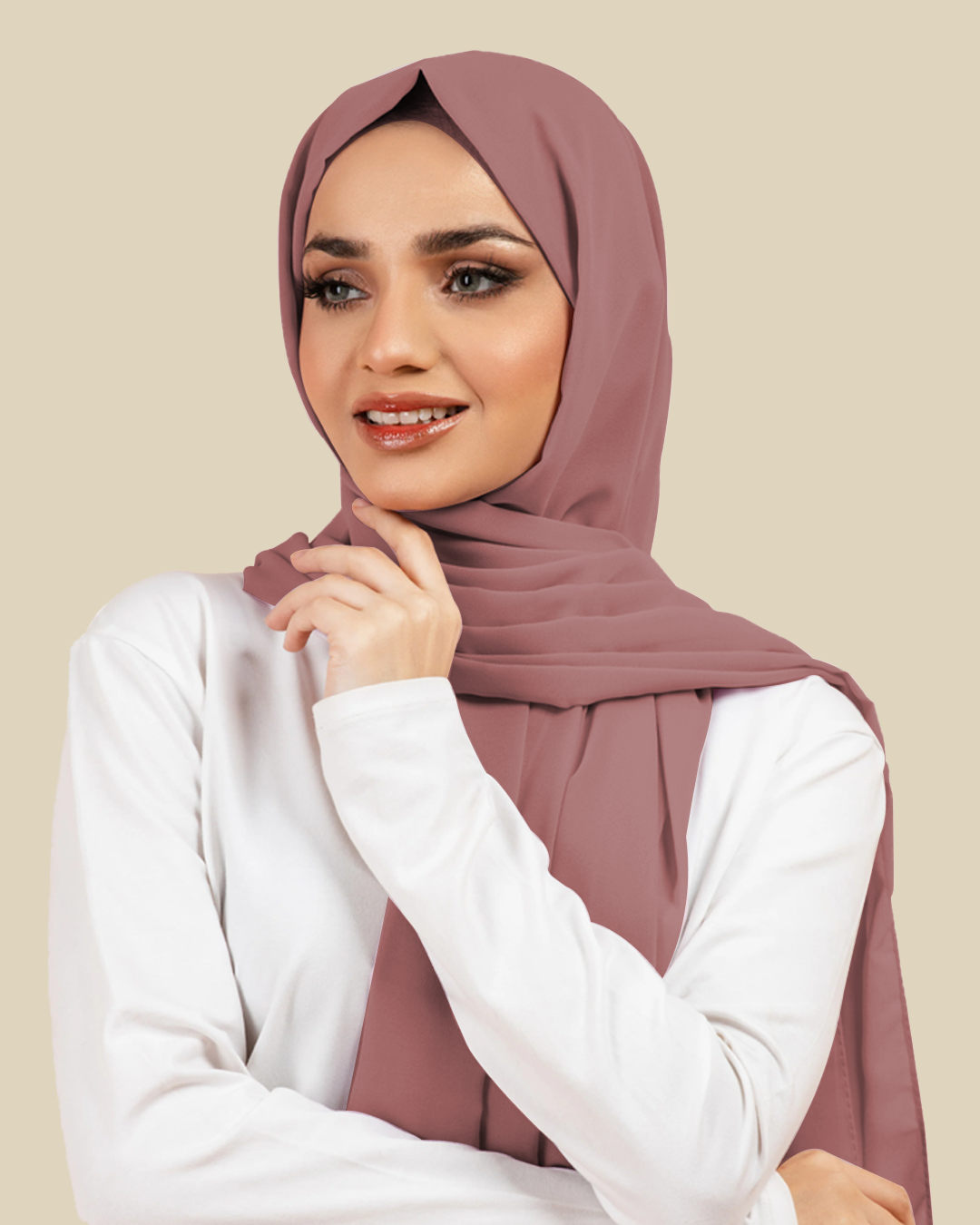 Plain Georgette - Dusty Rose