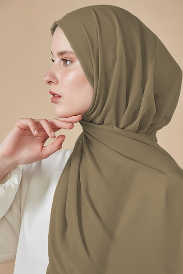 Metallic Chiffon Olive Green
